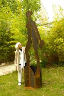 Femme-livre, tôle rouillée vernissée Jacqueline Babord web_Femme-livre-tole-rouillee-vernissee.jpg Expositions Sculpture  
